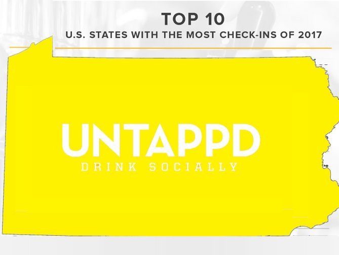 Pennsylvania Ranks #1 In The Country For Untappd Check Ins