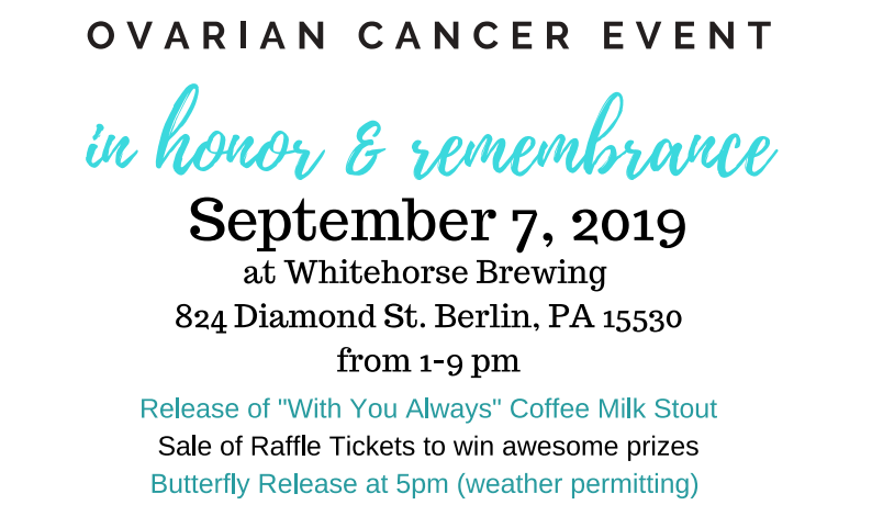 Whitehorse Brewing To Host Ovarian Cancer Benefit Sept. 7th