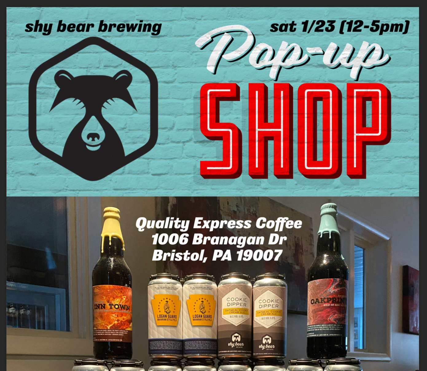 Shy Bear Brewing To Host Pop Up Beer Shop In Bristol This Saturday; Jan. 23rd