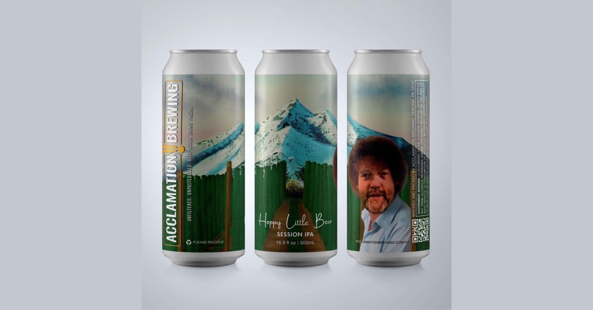 Acclamation Brewing Releasing Bob Ross Themed Beer “Hoppy Little Beer”