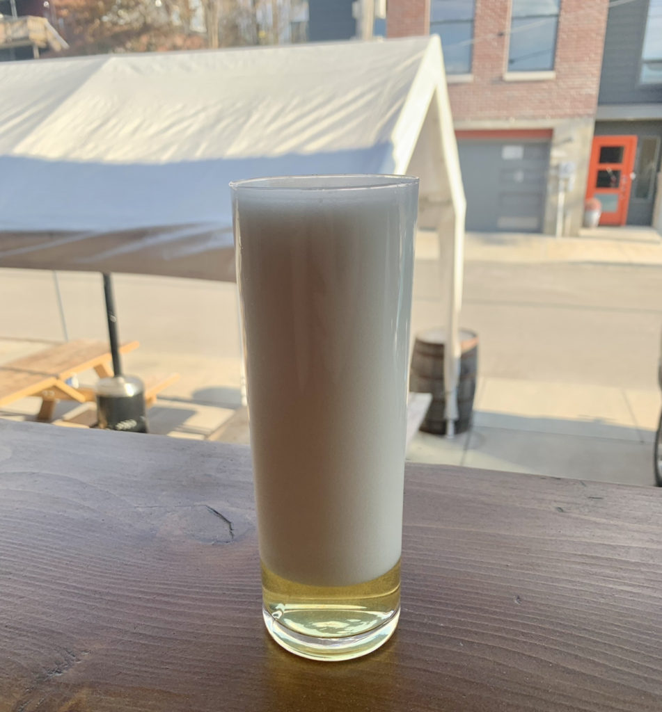 Milk pour at Eleventh Hour Brewing Company Pittsburgh
